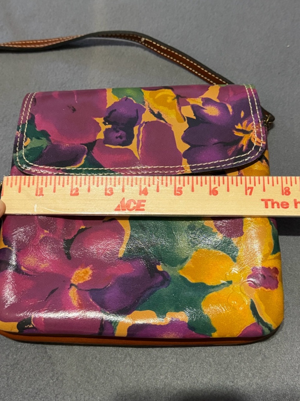 Patricia Nash Leather Blooming Romance Balluri Floral Crossbody Bag Purse - Picture 12 of 12